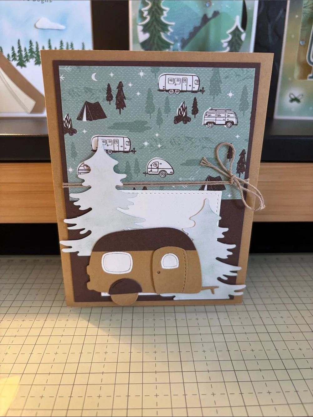 Set of 4 Camping-Themed Greeting Cards